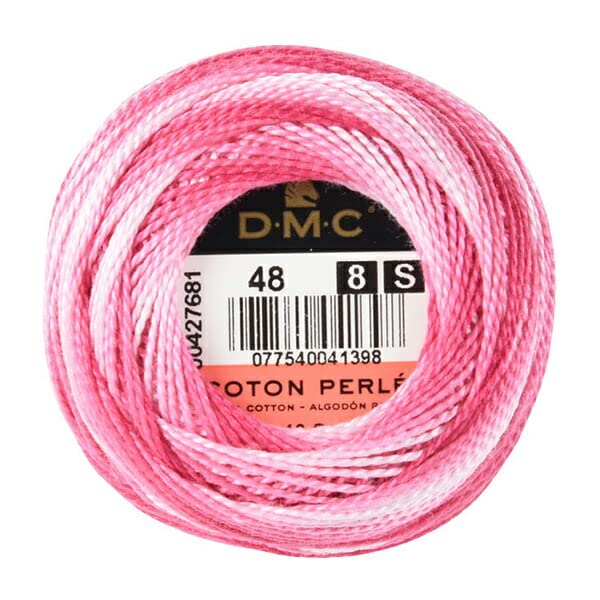 DMC 116 8-48 Pearl Cotton Thread Balls, Variegated Baby Pink, Size 8