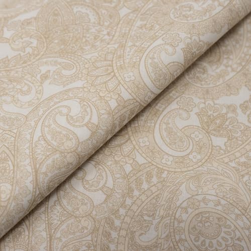 ROC-lon® 100% Cotton, 108" Wide, Preshrunk, Lightweight, Quilt Backing Fabric for Sewing and Craft Paisley Beige Pattern, 3 Yard Cut - color: Paisley Beige, size: 3 yard pre cut