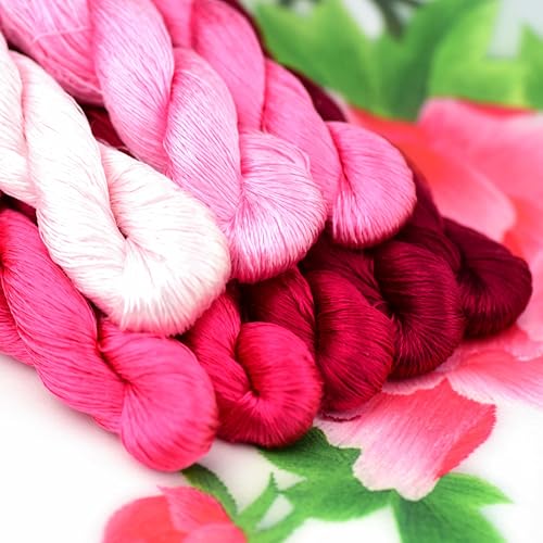 Natural 100% Silk Thread, Handmade Embroidery Thread Silk Floss 8 Colors 110m Each (09) - color: 09