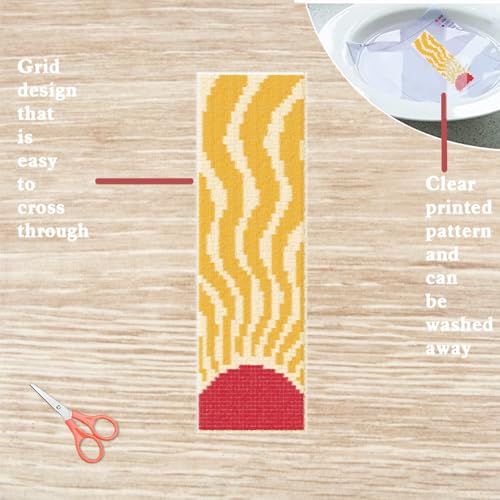 FREEBLOSS 6 Set Cross Stitch Bookmark Kits Bohemian Style - style: Abstarct Blocks