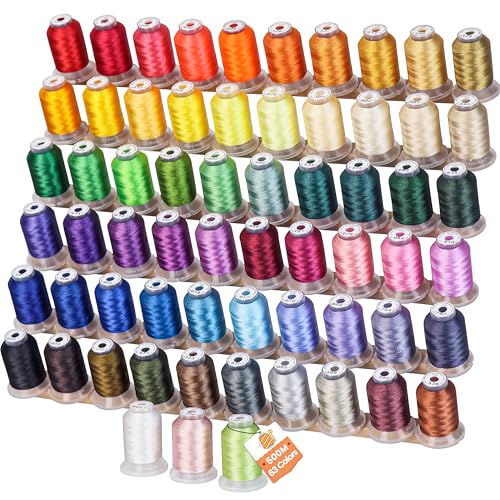 New brothreads 63 Colors 100% Polyester Machine Embroidery Thread 40WT