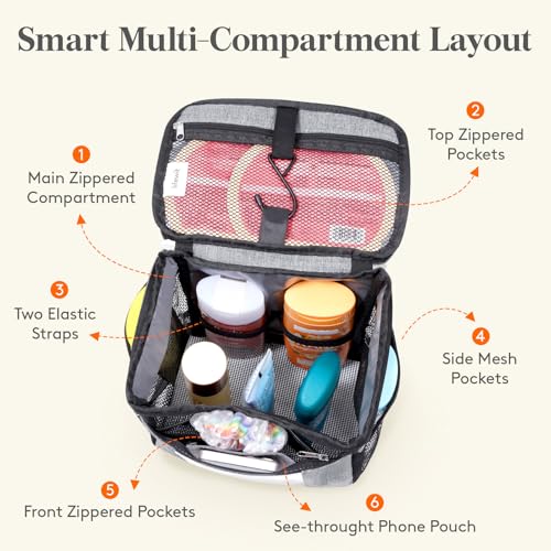 Lifewit Mesh Shower Caddy, Hanging Bathroom Organizer with PVC Phone Bag - color: Grey, size: M(8.3"L x 6"W x 10"H)