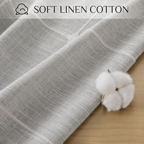 Softalker Outdoor Linen Rectangle Tablecloth with Tassel, 55 x 84 Inch - color: Grey Plaids, size: 55" x 84" (Rectangular)