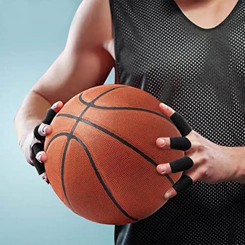 20 Pcs Finger Sleeves Protectors, Elastic Sport Finger Sleeves, Black/Grey - color: Black,grey
