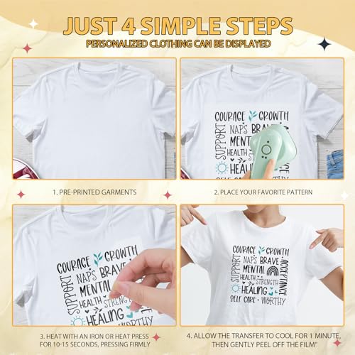Wxiben Dtf Transfers Ready to Press - 20 Pcs Mental Health Iron on Transfers for T-Shirts Inspirational Heat Transfer Vinyl Decals Stickers Positive Awareness Iron on Patch for Clothing Bag DIY Craft - style: Mental Health