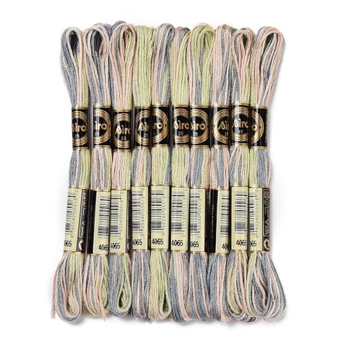 FASHEWELRY 10 Skeins Embroidery Floss Thread 0.5mm Dyed Cross Stitch Floss 6-Ply Friendship Bracelet String for Jewelry Making Bracelets Sewing Knitting Stitching Craft DIY (Dark Sea Green) - color: Dark Sea Green, size: 0.5mm