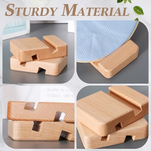 Cinnvoice 10 Pcs Embroidery Hoop Display Stand Wooden Base Holder