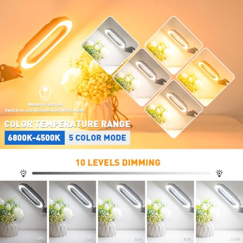 12X Square Magnifying Glass with Light and Stand, 2-in-1 Hands-Free - size: 12X