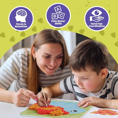 jackinthebox Poke Art Dinosaurs Crafts Kit for Kids, Boys & Girls, Ages 4-8 - style: Dinosaur