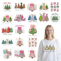 Rngmsi DTF Transfers Ready to Press - 20 Pcs Christmas Tree Iron on Patches for T-Shirts, Xmas Heat Transfer Vinyl Decals, Christmas Tree Bow Iron on Stickers for Clothes Bag DIY Fabric Decor - style: Christmas Tree