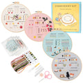 Dadanism Embroidery Kit for Beginners, 4 Pack Starter Embroidery Kits - style: Practice Pattern