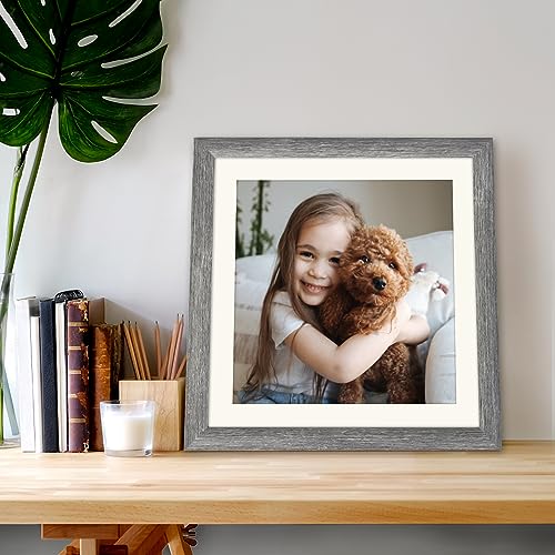 AEVETE Picture Frame 10x10 Gray Photo Frames Rustic for Wall and Desk Decor - color: Rustic Gray, size: 10x10