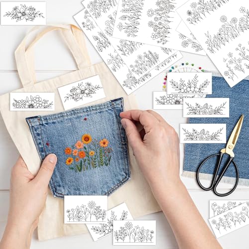 Water Soluble Embroidery Patterns, Stick and Stitch Paper for Sewing