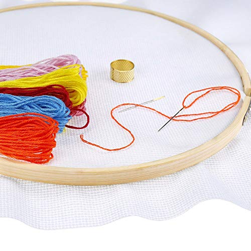 Pllieay 6 Pieces 6 inch Round Embroidery Hoops