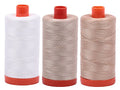 Bundle of Aurifil 50wt Egyptian Cotton Thread, Large 1422 yard Spools, with and without Aurifil Empty Thread Case 12 Spool Capacity (3 Spool Bundles, 2021 2312 2314) - color: 2021 2312 2314