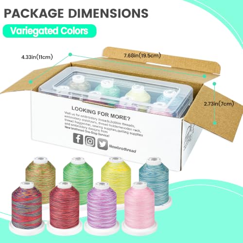 New brothread 100% Mercerized Cotton Thread with Box -8 Variegated Colors 1 - color: 8 X Variegated Colors-1