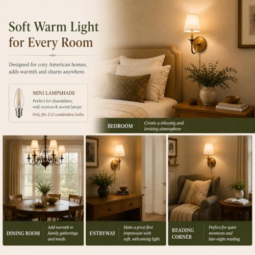 Small Lamp Shade Clip on Bulb for Candelabra Bulbs, Mini Lampshades for Chandeliers, Home Decor Barrel Beige Fabric Linen Lampshade for Table Chandelier Wall Lamp Ceiling Lamps 4x6x5 Inch (2, BEIGE) - color: BEIGE