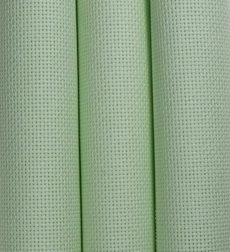 KCS 3 pc of 15" x 18"(38cmx45cm) Counted Cross Stitch Cotton Aida Cloth Needlework Rolled Fabric Box,18CT,Light Green - color: Light Green, size: 18CT