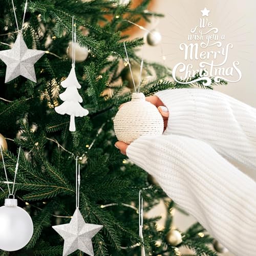 JUNEBRUSHS 600PCS White Halloween Ornament Hooks Ornament Hangers with Snap - color: White