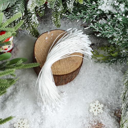 FOIMAS 400pcs Christmas Ornament Hanger String Hook Hanging Ropes with Snap Locking Fastener for Christmas Tree Hanging Ornament Decoration Supply,White