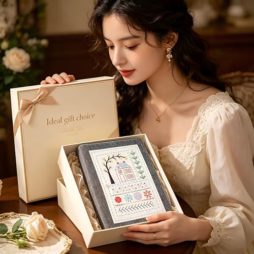 DYONDER 2026 New Hand Embroidery Pattern Practice Book for Beginners, Embroidery Stitch Practice Book with Hand Stitch Templates & How to Guide - color: Black