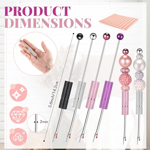 Tondiamo 4 Pcs Beadable Seam Rippers Sharp Thread Cutter Seam Rippers for Sewing Metal Embroidery Removal Tool Tag Remover for Clothes Thread Removing Cutting DIY Gift(Multicolor) - color: Multicolor