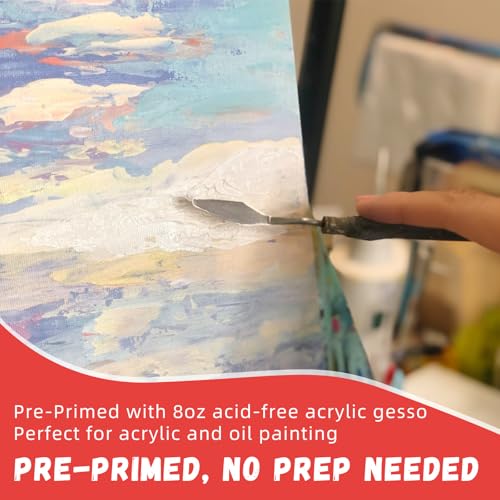 Simetufy 12 x 12 inch 12 Pack Painting Canvas Boards- Gesso Primed - size: 12"x12"