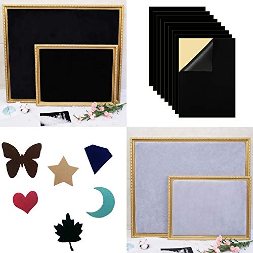 Mesheshe 10PCS Self Adhesive Felt, DIY Self Adhesive Fabric for Art & Crafts, Peel and Stick Felt for Drawer and Jewelry Box Felt Liner, A4 Size (8.3" x 11.8", Black) - color: Black, size: 10PCS