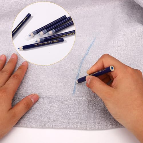 6pcs Fabric Markers for Sewing Pen, Water Soluble Tailors Chalk (Blue) - color: Blue