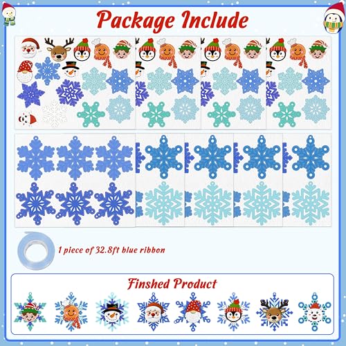 80UncleKimby 30pcs Christmas Winter Crafts for Kids - DIY Snowflake Felt Ornament Kit for Holiday Party, Classroom Arts and Craft Kits Bulk