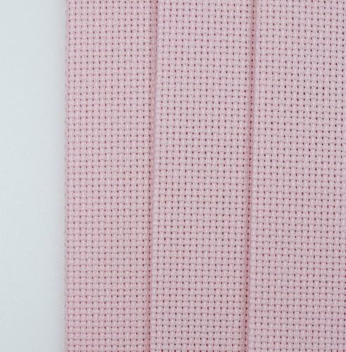 KCS 3 pc of 12" x 18"(30cmx45cm) Counted Cotton Aida Cloth Cross Stitch Fabric (Pink,14CT) - color: Pink, size: 14CT