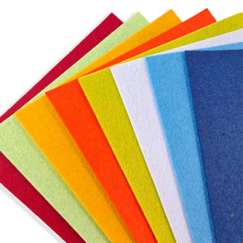 Jtnohx Stiff Felt, 2mm Thick Felt Sheets for Crafts, 8"x12" Hard Felt Fabric Squares 8Pcs for DIY Projects (Yellow Orange Series) - color: Yellow Orange Series