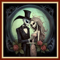Dooxvey Cross Stitch Kits for Adult Beginners - Full Range of Stamped Kits, Needlepoint & Embroidery Kits - 11CT Cross Stitch Patterns - Skeleton Couple - 18x18 inch - color: Manual Arts 14