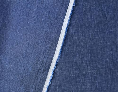 The Linen Lab | 100% Pure Linen Fabric from High-Twisted Yarn – Lightweight, Pre-Washed and Crisp, Cool & Soft Touch – 52" Width – for Apparel & Sewing (Dark Navy 7282, 3 Yard pre Cut) - color: Dark Navy 7282, size: 3 yard pre cut