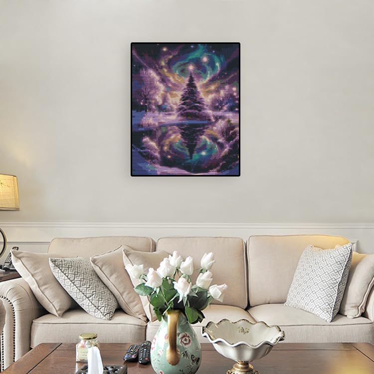Needlepoint Starry Night Stamped Cross Stitch Kits for Beginners Adults - color: J172-01