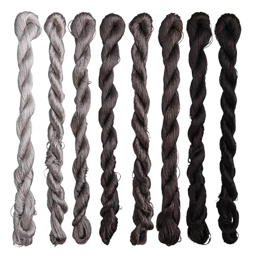 Natural 100% Silk Thread, Handmade Embroidery Thread Silk Floss 8 Colors 110m Each (82) - color: 82