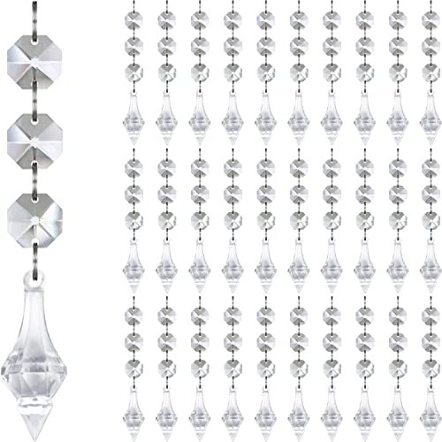 Jishi 30pk Crystal Finial Ornaments for Christmas Tree Decorations, Shatterproof Acrylic Hanging Crystals, Clear Plastic Finial Drop Christmas Ornaments for Centerpiece Chandelier Decor Party Supplies - style: Crystal Finial Drop