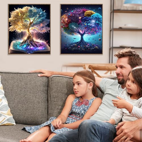 Tiwabb Tree of Life Stamped Cross Stitch Kits for Adults Beginners - color: Tree of Life