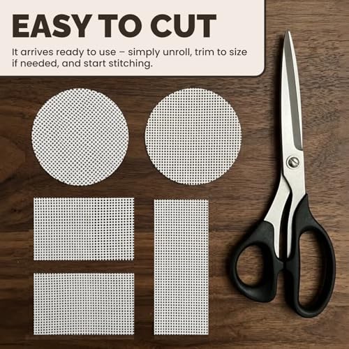 Needlepoint Blank Canvas 13 Mesh 19"x17" White, Rolled Crease-Free