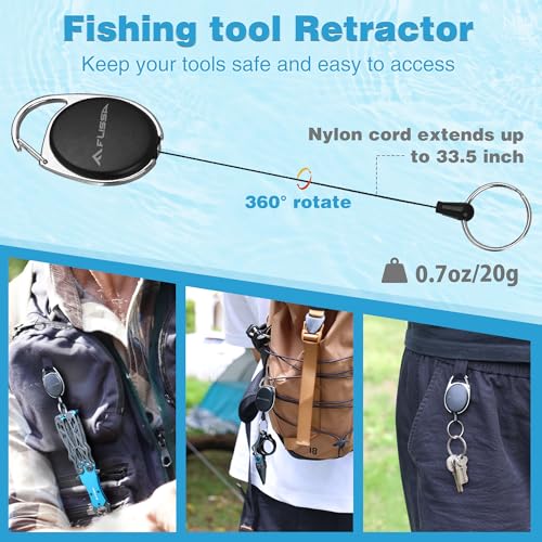 FLISSA Mini Fishing Pliers with Fly Fishing Zinger Retractor