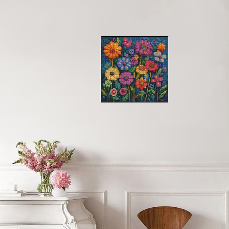 Flowers Stamped Cross Stitch Kits Printed Dimensions Embroidery Art Craft - color: J191-01