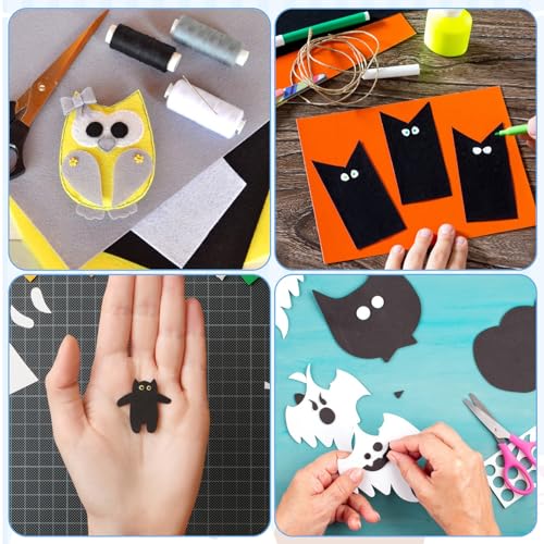 12" X 12" Squares Felt Fabric Sheets for Crafts, 10 Pieces 1mm Thick Non-Woven Craft Felt Paper Fabric Pads for Sewing Patchwork DIY Crafts Projects Making, Black