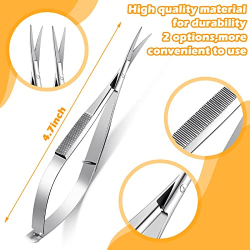 2 Pcs 4.7 Inch Eyebrow Embroidery Sewing Snips Scissors, Silver - color: Silver