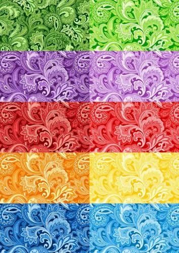 8"x8" 50pcs Cotton Fabric Squares for Sewing Quilting Supplies- Paisley - color: Paisley, size: 50 PCS 8"x8"