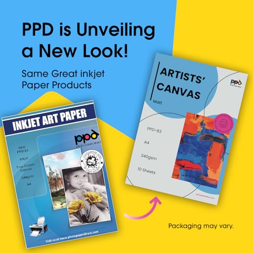 PPD 10 Sheets 8.5x11 Canvas Paper Printable Fabric Sheets Inkjet - size: 10 Sheets (LTR 8.5 x 11"), style: Canvas