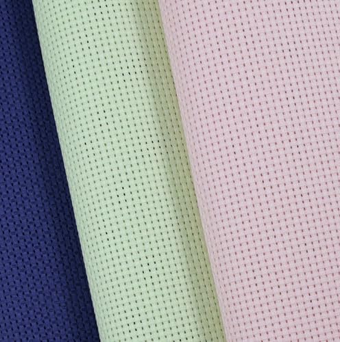 KCS 3 pc of 15" x 18"(38cmx45cm) Counted Cross Stitch Cotton Aida Cloth Needlework Rolled Fabric Box,11CT,Royal Blue+Light Green+Pink - color: Royal Blue+light Green+pink, size: 11CT