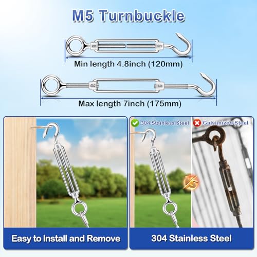 TooTaci Wire Trellis Kit, 50ft 1/16" Vinyl Coated Stainless Steel Wire Rope - style: 15M/2mm Stainless Steel Cable