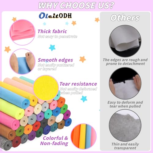 36 Rolls Craft Felt Fabric Sheets 8 x 35 Inch 1mm Felt Sheets - size: 8x35in