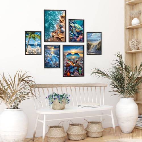 EIBEILI Diamond Art Kits for Adults-6P Beach Diamond Painting Kits Wall - color: DP03461