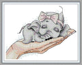 Abillyn Embroidery Cross Stitch Kits Super Cute Baby Elephant Stamped with Printed Pattern Starter Kit (Elephant) - color: Elephant